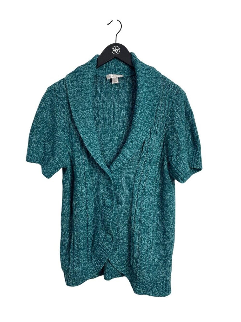 Christopher & Banks Cardigan Sweater XL Shawl Collar Button Up Cable Knit Comfy